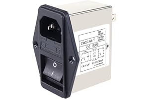 ELCHUIABY IEC Socket Power Filter CW2B-T CW2C-T 3A 6A 10A EMI Filtro electromagnético con interruptor de seguridad de luz - para equipos industriales (CW2C-6A-T)