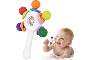 MPQMPQ Baby Toys 0-6 Months,Sensory Toy for Baby 0 6 Months Montessori Rattle Early Educational Teething Toys for Babies Teether Chew Partner Gift for Newborn Boys and Grils(White)