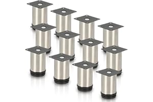 ‎JOPARRI Joparri 12er Set Möbelfüße Höhe 100 mm Edelstahl Sockelfüße für Möbel, Küchenschränke Tischfuß Schrankfüße Belastbar bis 250 Kg