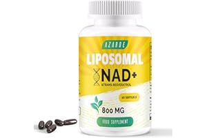 AZAROE Liposomal NAD+ & Trans-Resveratrol 800mg Softgels, High Absorption, Actual NAD+ Supplement for Cellular Repair, 60 Softgels (60 Count (Pack of 1))