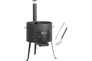 BBQ-Toro Goulash Oven Ø 44 cm | Goulash Kettle with Skimmer and Poker | Outdoor Oven with Hose, Fire Boiler, Stew Pan, Fire Bowl, Brazier, Kazan Frame, Utschak, Tripod