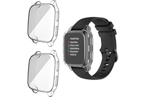 HOMTERN 2-Pack Cases Compatible with GARMIN Venu Sq 2 Case and Venu Sq Case,Flexible TPU Full Cover Shell Shockproof Scratch-Proof Protector Case,Clear