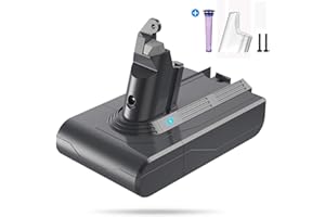FLYLINKTECH Batería para Dyson V6,6000mAh V6 DC59 DC58 DC58 DC61 DC62 Batería DC72 DC74 Batería de Repuesto para aspiradora de Mano con 1 Filtro de Repuesto 1 Destornillador 1 Cepillo de Limpieza