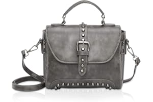 NICOLE & DORIS Kleine Handtaschen für Damen Retro Henkeltaschen PU Leder Umhängetaschen Crossbody Bag Schultertasche mit Nieten