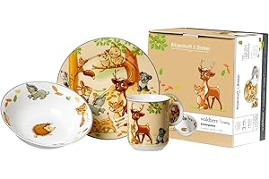 Ritzenhoff & Breker Zestaw naczyń dla dzieci, zwierzęta leśne, 3-częściowy