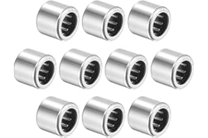 sourcing map 10 Stück Nadellager HK0810 8mm Bohrung 12mm Außendurchmesser 10 mm Breite Chromstahl Offene Ende