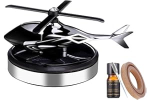 ESSECMBS Car Air Freshener Solar Energy Rotating Helicopter Aroma Diffuser Long Lasting Fragrance Perfume Cars Interior Decoration (4.5inch, A-Sky Silver)