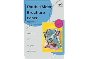 PPD 50 Sheets A4 Inkjet Brochure Flyer Paper 140gsm Double Sided Glossy Photo Quality PPD-72-50