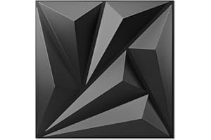 Art3d Paquete de 20 paneles decorativos de pared 3D negros de 30 x 30 cm, 1,8 m², decoración de pared interior de PVC