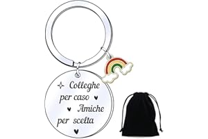 QZOSZ Portachiavi Colleghe per Caso Amiche per Scelta, Portachiavi Personalizzato Collega Donna Porta Chiavi Idee Regalo per Amica, Portachiavi Amicizia Regali di Natale per Colleghi