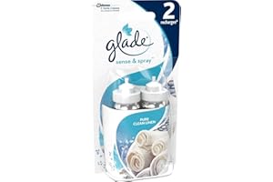 Glade Sense & Spray Air Freshener Refill, Motion Activated Automatic Room Spray and Odour Eliminator for Home, Clean Linen, Duo Pack (2 x 18ml)