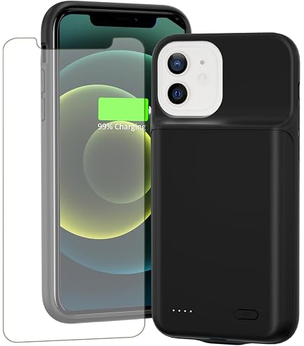 thumbnail image 2 of NEWDERY 4700mAh Battery Case For IPhone 13 Mini / 12 Mini - Wireless Charging, Headphone Support, Extra Power Pack | 5.4" Only 2 of 14