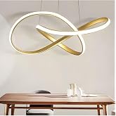Lambadar Infinity Model Single Pendant Lamp Led White Light Ultrapower Led Chandelier Living Room Kitchen Room Hall Led Chandelier Gold Single Size 35 X