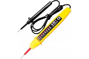 TECHZOCO Comprobador tester de circuitos eléctricos, herramienta voltaje eléctrico, Comprobador de voltaje y tensión eléctrica, Comprobador eléctrico, Apto para voltaje CC y CA, Rango voltaje 6-380V