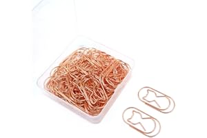 HAOHAI 50 graffette, graffette per gatti, forniture per ufficio, clip per segnalibri, divertenti graffette per ufficio, scuola, casa, scrivania (oro rosa)
