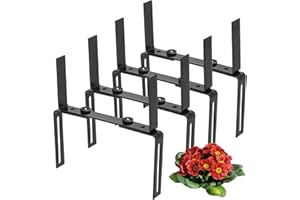 com-four® Soporte para jardineras 4X para parapetos y barandillas de Balcones - Fijación metálica Flexible para jardineras - Ajustable en 2 direcciones - Sin Perforaciones (04 Antracita)