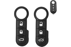 PMELCXD carcasa para llaves de coche,2 Piezas con 3 Botones Negro Llave de Mando para Coche Disponible Compatible con para Fiat 500 Punto Ducato Stilo Panda Remoto Teclado AutomáTico Caso Fob SIP22