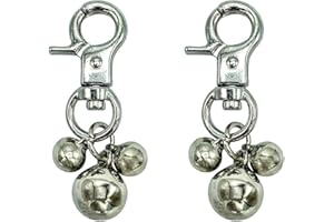 Hound & Yard 2 Pack Cat Collar Bells Collar Charm Triple Bell Pendant Anti Bird Bells Cat Small Dog Training (Silver)