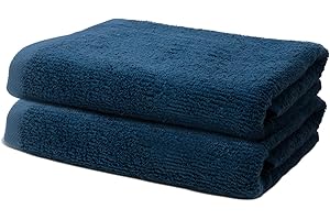 Juego de Toallas - 2 Toallas de Manos o Lavabo 50x100cm - para Hogar, Peluquería, Manicura - 100% Algodón Premium - Ultra Suave & Absorbente - Certificado Oeko-Tex - 500g/m2 - Ôhm - Azul Marino