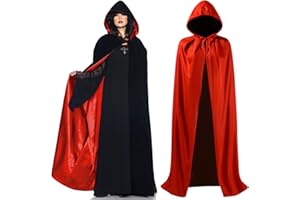 ITMNMNL Capa Vampiro Capa Vampiro Mujer,Capa Halloween,Capa Bruja con Capucha Capa Negra y Rojacon Capucha,Disfraz de Vampiro Capa Disfraz Capa de Vampiro para Adultos Halloween Cosplay 175 cm