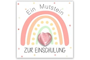 HAPPIRRA Mutstein für Kinder Einschulung - Schulkind 2025 Geschenk, Glücksbringer Mutmacher Schulanfang Mutstein mit Karte Einschulung, Geschenke zur Einschulung Schultüte Einschulungsgeschenk