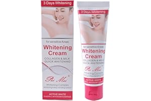 KLSYCHRY Krem wybielający pod pachami, krem rozjaśniający, do ciemnej skóry, szyi, wrażliwych obszarów, łokci, wewnętrznej strony ud, kolan, pod pachami, 50 ml