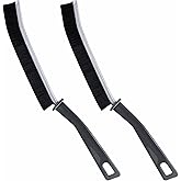 Dincken 2 Pcs Hard-Bristled Crevice Cleaning Brush, Gap & Grout Brush for Kitchen, Bathroom & Bathtubs, Plastic Handle, Black