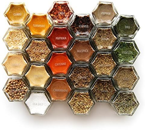 Clear 1 Round Stickers with Silver Type. Sheet Includes 110 Spice Names / 2 Blank Write-on Labels. Jars Not Included. (Silver Text) by Gneiss Spice