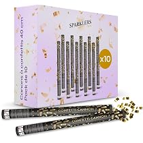 Canon à Confettis Blanc 40cm Lot De 4 - Lanceurs à Main Pour Mariage Anniversaire - Portée 10m