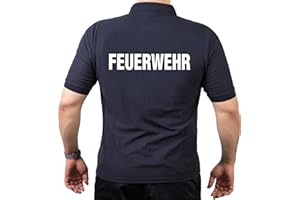 ‎FEUER1 Polo-Shirt Feuerwehr - weisser beidseitiger Schriftzug