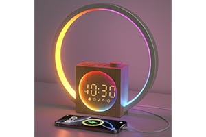 ‎LIORQUE LIORQUE Tageslichtwecker Lichtwecker Sonnenaufgang Sonnenuntergang Simulation, Wecker mit Licht und Wake Up Light, 20 Helligkeitsstufen, 12 Farblicht, Snooze, Geschenk Erwachsene-Kinder