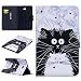 Produktbild HB-Int Samsung Galaxy Tab A 10.1 (SM-T580/T585) Hülle Leder PU Lederhülle Bookstyle Wallet Flip Case Cover PU Brieftasche Handyhülle mit Card Slot Backcover Klapptasche Ledertasche Folio Magnetverschluss Schutzhülle Zurück Stand Function Anti-kratzfeste Tasche für Samsung Tab A 10.1 SM-T580 - Katze
