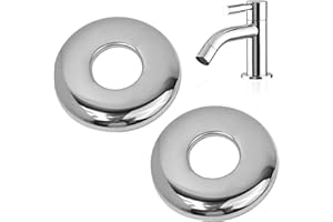 GARNIRISE 2 x 26mm G3/4 Chrome Pipe Cover, Shower Water Tap Round Valve Radiator Base Plate High Tall Hole Collar Stainless Steel, Easy Installation for Kitchen, Bathroom, Shower, Radiator