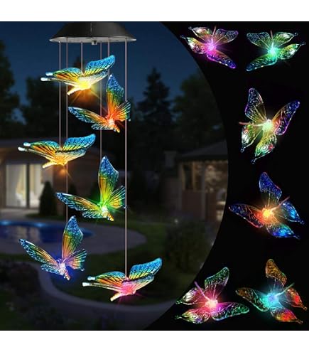 Carillon à Vent Solaire LED - Changeur De Couleur - Décoration Jardin
