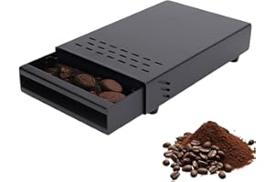 JENNGAOO Boîte à Café Knock, Réutilisable Bac a Marc de Cafe, Knock Box Café Acier inoxydable, Boite A Marc De Cafe Accessoire Cafe pour Cuisine Restaurant Café Bar Bureau - 7,1 X 11 X 2in(noir)
