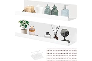 anyuan boy 2 Pezzi Mensole da Muro senza foratura,Bianche Acrilico Mensole Adesive Per Libri e Foto,Mensole Senza Foratura in Acrilico per Bagno, Cucina, Salotto, Camera