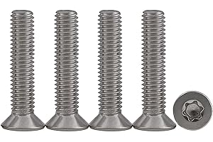 DRENKY 10 piezas M6x35 Tornillos para metales Torx Tornillos madera inoxidable Tornillo Mecánico de Cabeza Avellanada Accionamiento estándar Rosca Completa，para equipos de maquinaria y muebles para el hogar