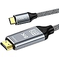 DGHUMEN USB C to HDMI Cable 8K 1m(8K@60Hz,4K@120Hz), High Speed USB Type C to HDMI Thunderbolt 3/4 to HDMI 2.1 Cable, Compatible for iPhone 15 Series, MacBook Pro/Air, Surface, XPS, Galaxy etc