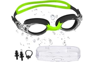 CYCFMYYLY Kids Goggles Anti-Fog Leak Proof UV Resist Swimming Goggles for Boys & Girls, Age 3-14 - Comfortable Silicone with Nose Clip & Portable Case