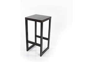 Magnetic Mobel Sgabelli Alti Bar Vintage Cucina Moderni in Ferro Industriali Design Impilabili Sgabello Alto da Bar Nero (Cemento Scuro, 75 cm)