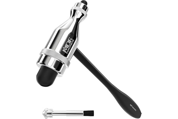 MDF Instruments - Tromner - Marteau à réflexes, avec Pinceau Intégré et Poignée HPD Légère - Noir (MDF555P-11)