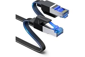 UGREEN Cable Ethernet Red RJ45 Lan Cat 8 40Gbps 2000MHz Plano Trenzado Nylon, Compatible con Steam Deck PS5 PS4 Xbox X S PC Box Router Servidor NAS Cat 7 Cat 6 Cat 5, 2M