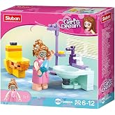 Sluban Girl's Dream Bathroom, Multicolor Production Set, 50 Pieces