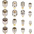 Boobrie 16PCS SMA Adapter Kit SMA to BNC UHF N-type F-type Male to Female Connectors SMA RF Coaxial Antenna Adapter WiFi Antenna SMA Adapter SMA Converter for WiFi Antenna/FPV Drone/Extension Cable