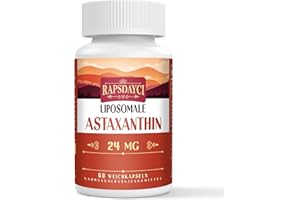 RAPSDAYCI Liposomal Astaxanthine Supplément 24mg par portion, Formule Antioxydante Puissante que la Vitamine C, Absorption Supérieure (60 Unités (Lot de 1))