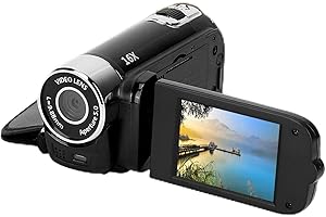 VINGVO Video Camera, 4k Camcorder with 16x Digital Zoom, Portable Digital Video Camera, 2.7in 270° Rotation Screen Vintage Camcorder, Handheld Vlog Camera, Built in 1020mAh Battery