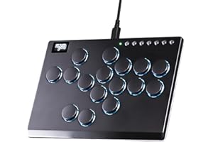 Sehawei Arcade Fight Stick,16 Keys Aluminum Alloy Game Keyboard,Street Fight keypad with Turbo Functions & Custom RGB pour PS4/Switch/PC/PS3/Steam (M16Black)