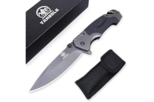 INFUN TANSOLE Taschenmesser Einhandmesser besteht aus 7Cr17Mov Edelstahl und G10-Griff für outdoor survival, Camping und jagd Klappmesser (T-306)