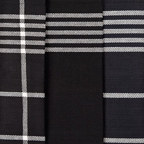 Ross 3er Pack Baumwoll-Geschirrtücher 1837 schwarz 50x70 cm