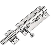 Verrou à Moraillon Litensh – Acier Inoxydable 304, 7,6 Cm, Argenté – Pour Porte, Fenêtre, Armoire, Avec Cadenas